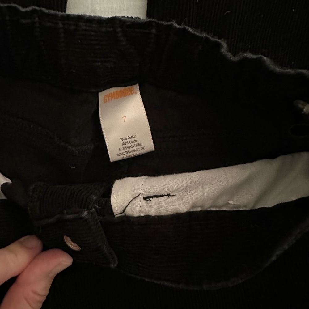 Little Girl Gymboree size 7 black corduroy slim to flare pants - Picture 3 of 3